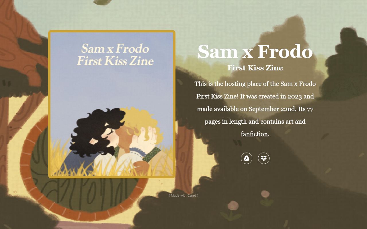 Sam x Frodo First Kiss Zine